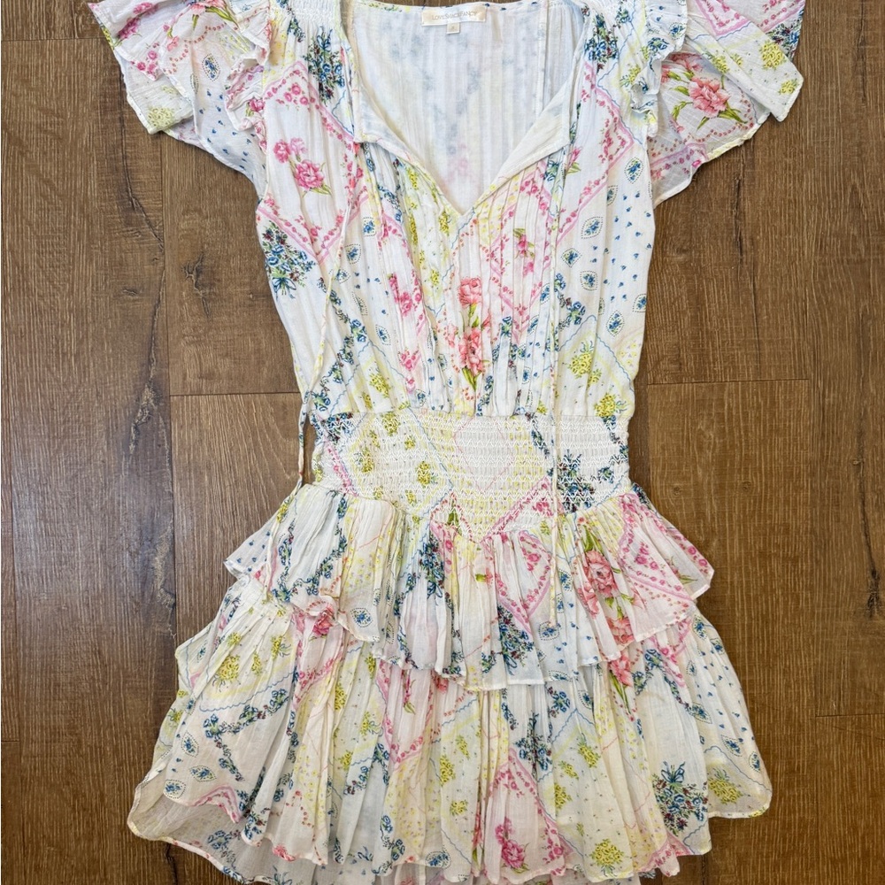 LoveShackFancy White Floral Dress